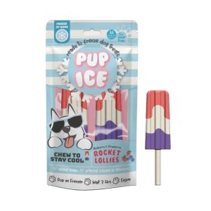 Ethical Pet Pup Ice Rocket Lollie Strawberry & Blueberry Dog Treats, 2 Pack
