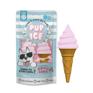 Ethical Pet Pup Ice Waffle Cone Strawberry Dog Treats, 2 Pack
