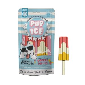 Ethical Pet Pup Ice Rocket Lollie Pop Strawberry & Banana Dog Treats, 2 Pack