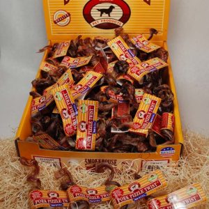 Smokehouse Porky Pizzle Twists Display Box Dog Treats, 100 Count