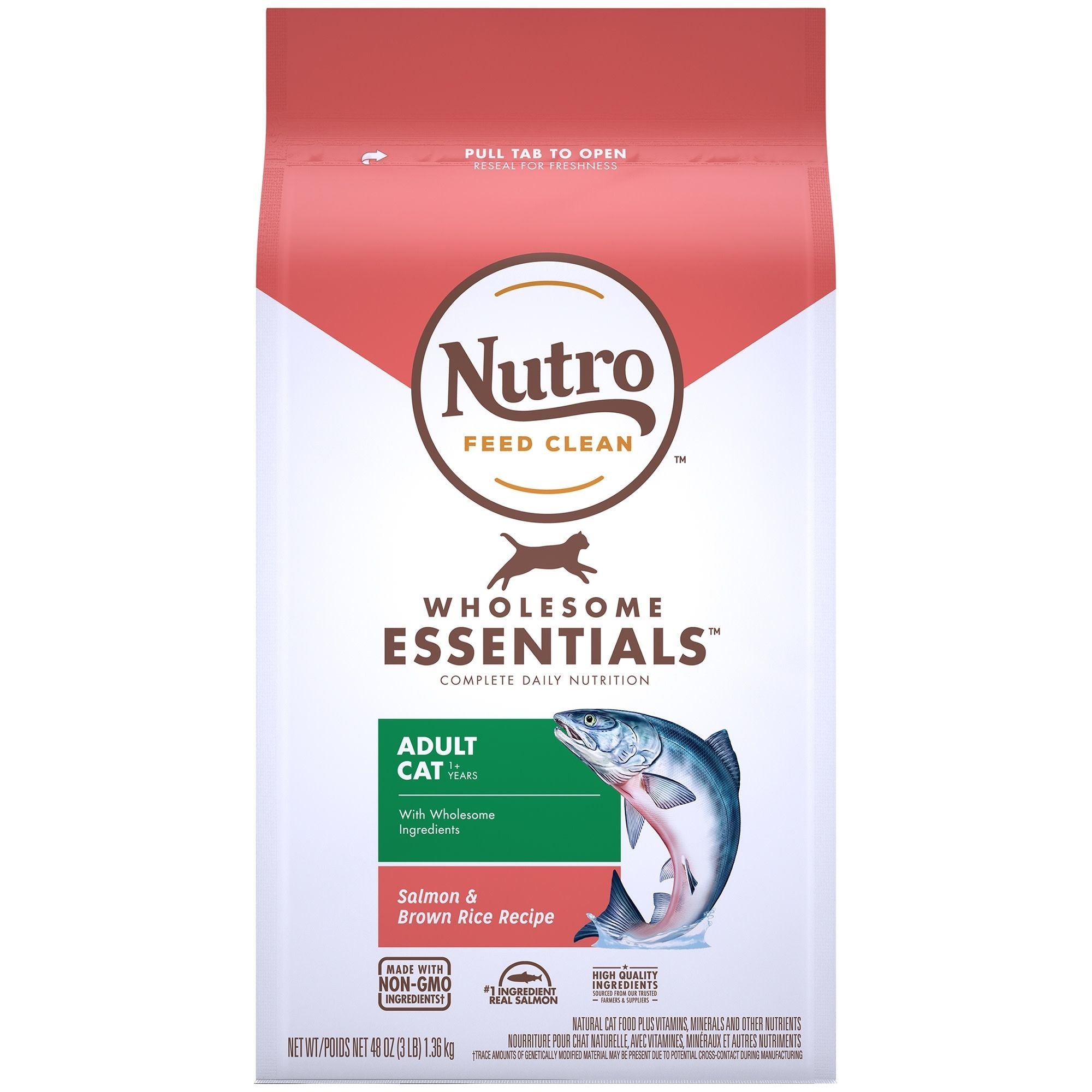 Nutro Adult Dry Cat Food, Salmon & Whole Brown Rice, 3 lb