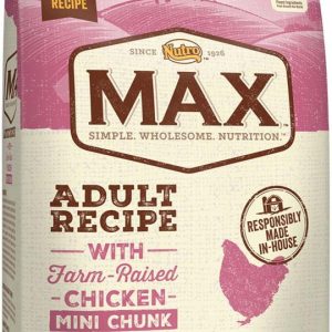 Nutro Max Adult Dry Dog Food, Farm-Raised Chicken Mini Chunks, 4 lb