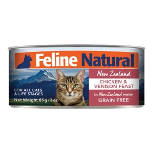 Feline Natural Grain-Free Wet Cat Food, Chicken & Venison Feast, 3 oz Can