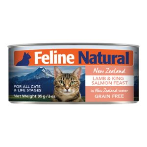Feline Natural Grain-Free Wet Cat Food, Lamb & King Salmon Feast, 3 oz Can