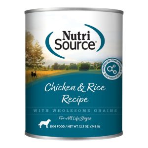 NutriSource Chicken & Rice Canned Dog Food, 12.3 oz (Case of 12)