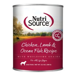 NutriSource Chicken, Lamb & Ocean Fish Canned Dog Food, 12.3 oz (Case of 12)