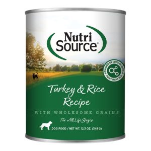 NutriSource Turkey & Rice Canned Dog Food, 12.3 oz (Case of 12)