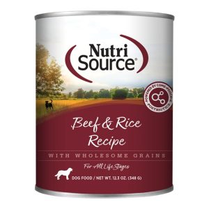 NutriSource Beef & Rice Canned Dog Food, 12.3 oz (Case of 12)