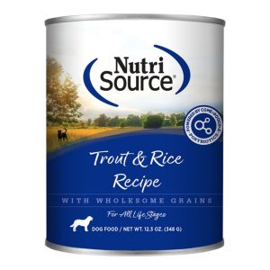 NutriSource Trout & Rice Canned Dog Food, 12.3 oz (Case of 12)