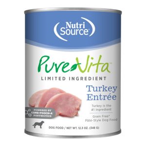 Pure Vita Grain-Free Turkey Entrée Wet Dog Food, 12.3 oz (Case of 12)
