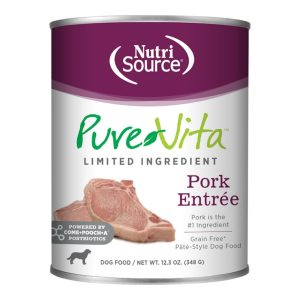 Pure Vita Grain-Free Pork Entrée Wet Dog Food, 12.3 oz (Case of 12)