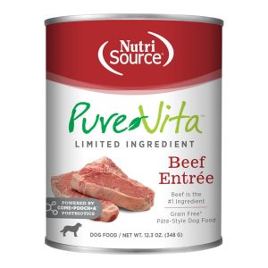 Pure Vita Grain-Free Beef Entrée Wet Dog Food, 12.3 oz (Case of 12)