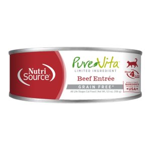Pure Vita Grain-Free 96% Beef & Beef Liver Entrée, 5.5 oz (Case of 12)