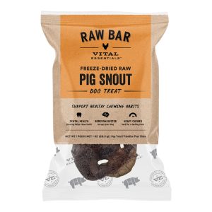 Vital Essentials Raw Bar Pig Snout Dog Treats, Case of 34