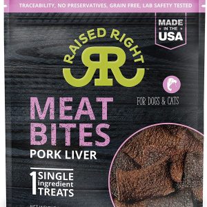 Raised Right Meat Bites Pork for Dogs & Cats, 5 oz (Case of 6)