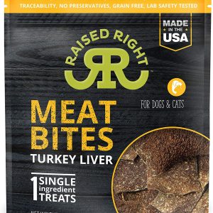 Raised Right Meat Bites Turkey for Dogs & Cats, 5 oz (Case of 6)