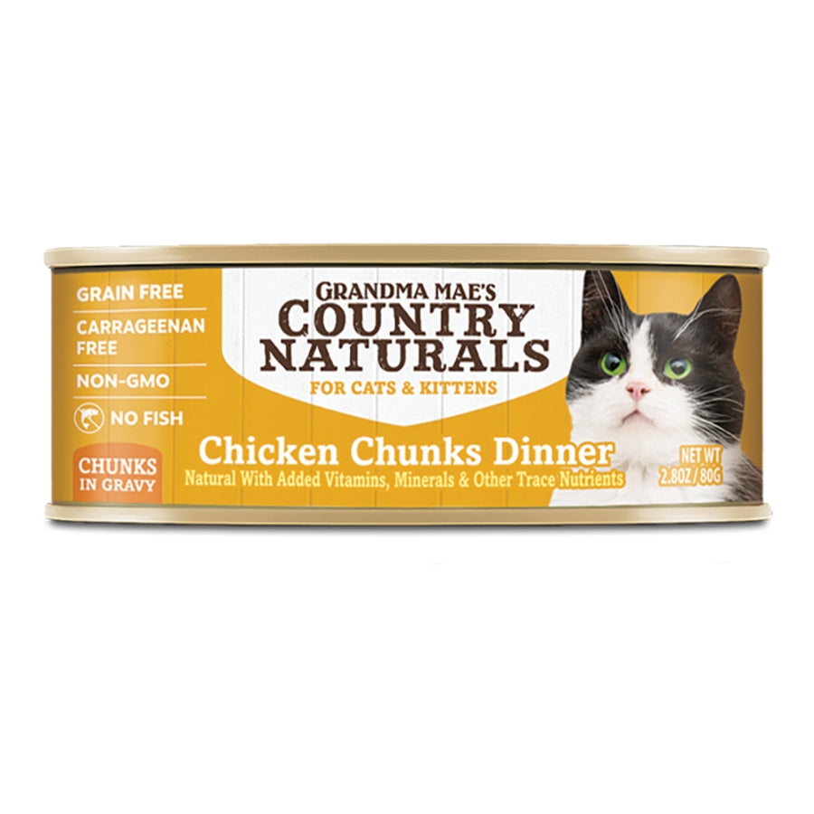 Grandma Mae's Grain-Free Chicken Chunks in Gravy Wet Cat Food, 2.8 oz, 24 Pack