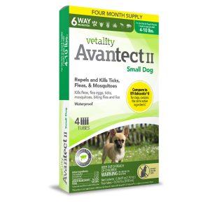 Vetality Avantect II Flea & Tick for Small Dogs 4-10 lbs 4 Doses