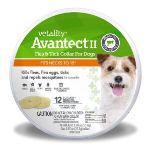 Vetality Avantect II Flea & Tick Collar fits necks up to 15 in 2ct