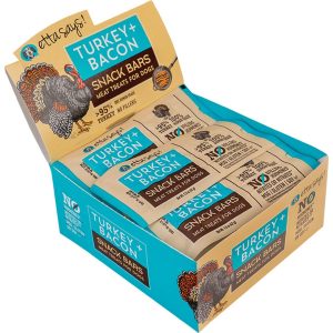 Etta Says! Meat Snack Bar Turkey & Bacon Dog Treats, 12 Count