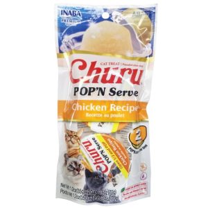 Inaba Churu Pop'n Serve Lickable Cat Treat, Chicken, 2.46 oz (Case of 4)
