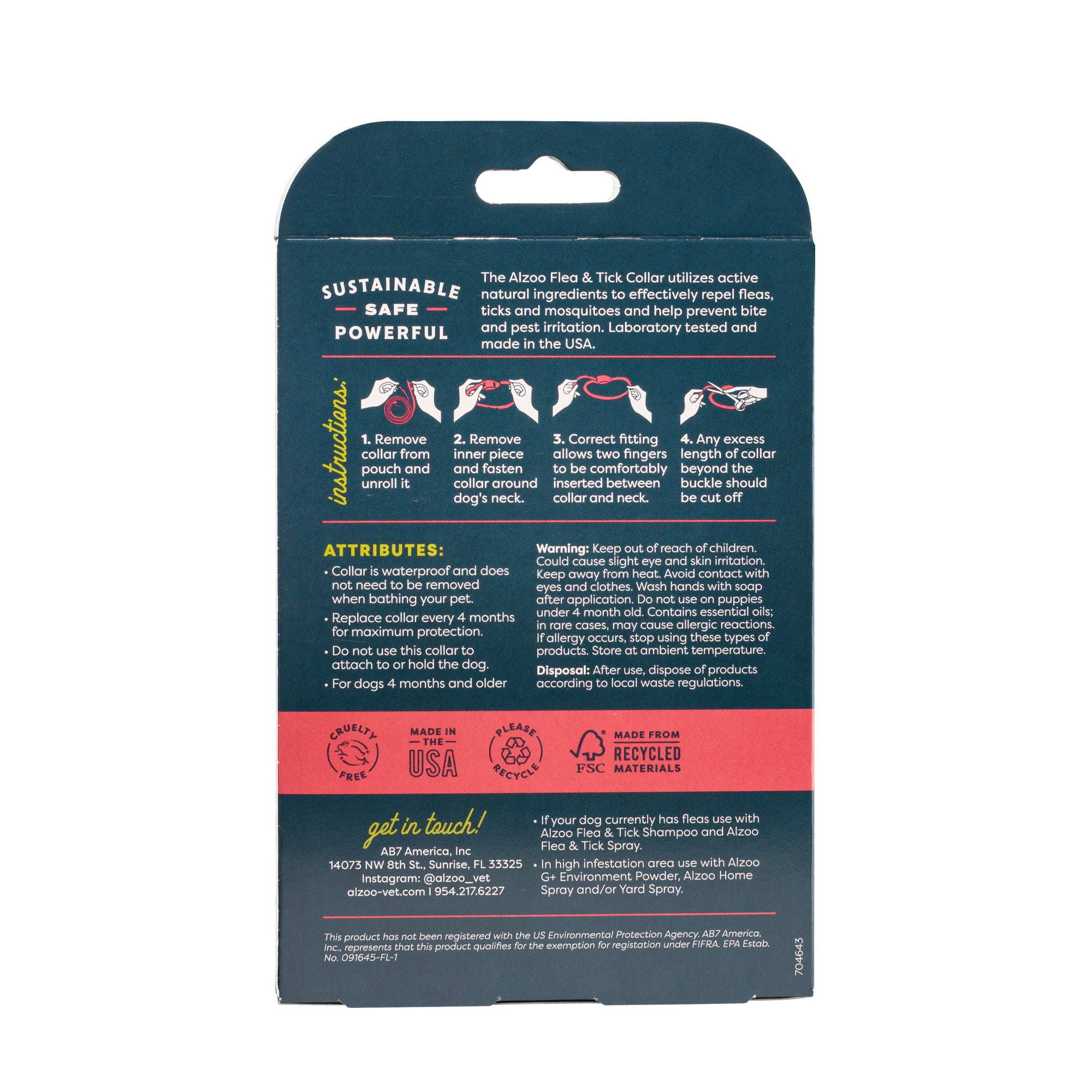Alzoo Plant-Based Flea & Tick Collar Large Dog 29.5In. - Image 4