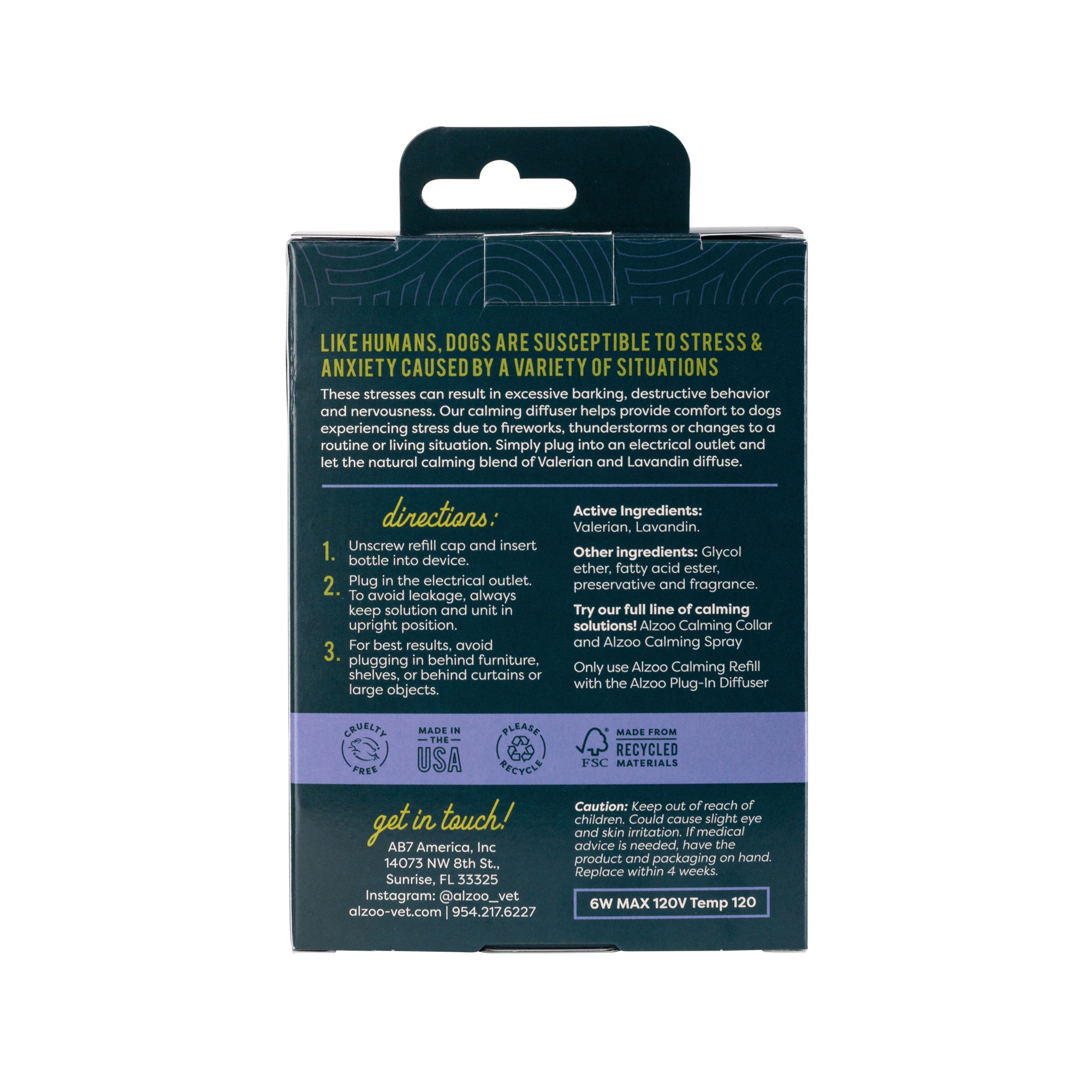 Alzoo Plant-Based Calming Diffuser Kit Dog 1.52oz. - Image 4