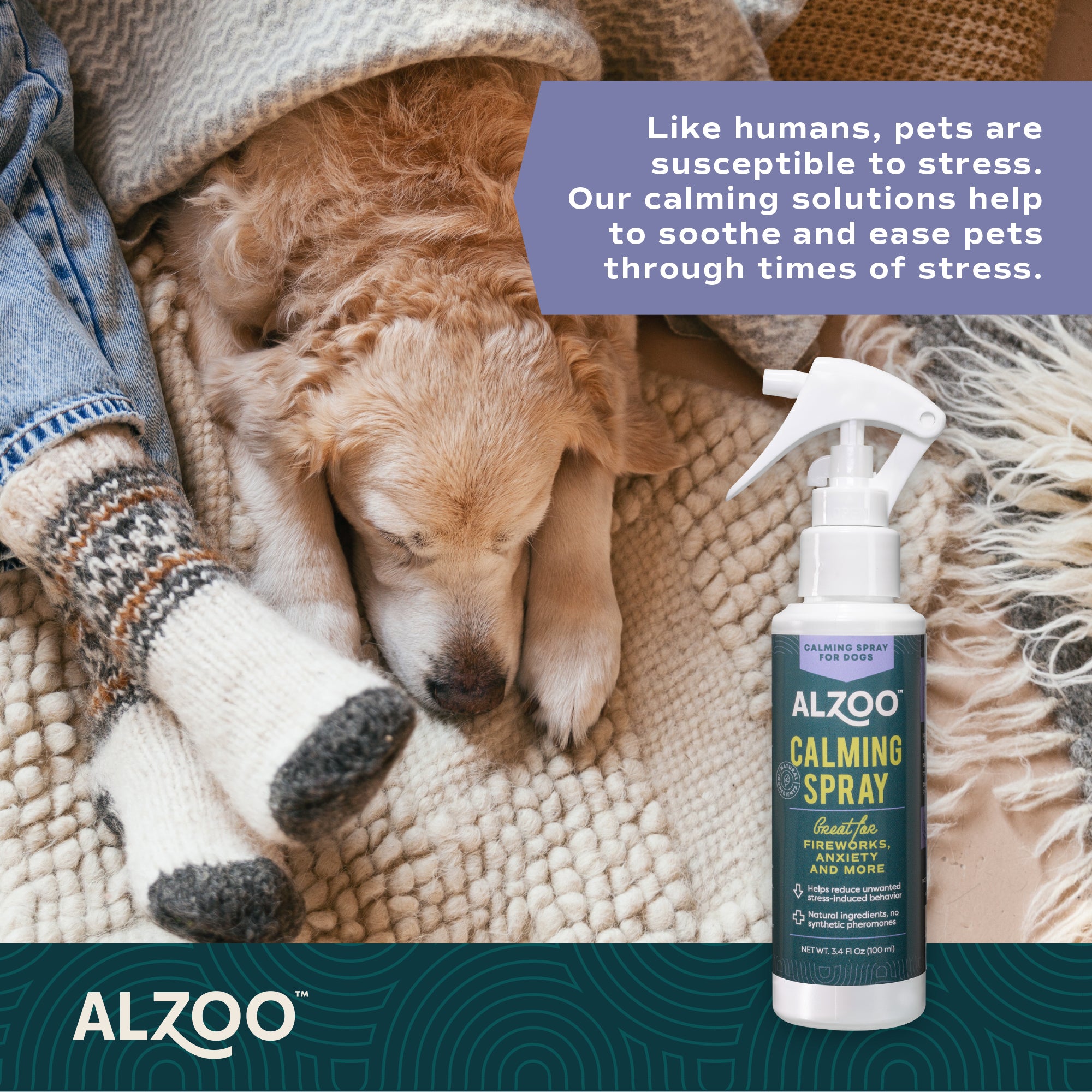 Alzoo Plant-Based Calming Spray Dog 3.4oz. - Image 3