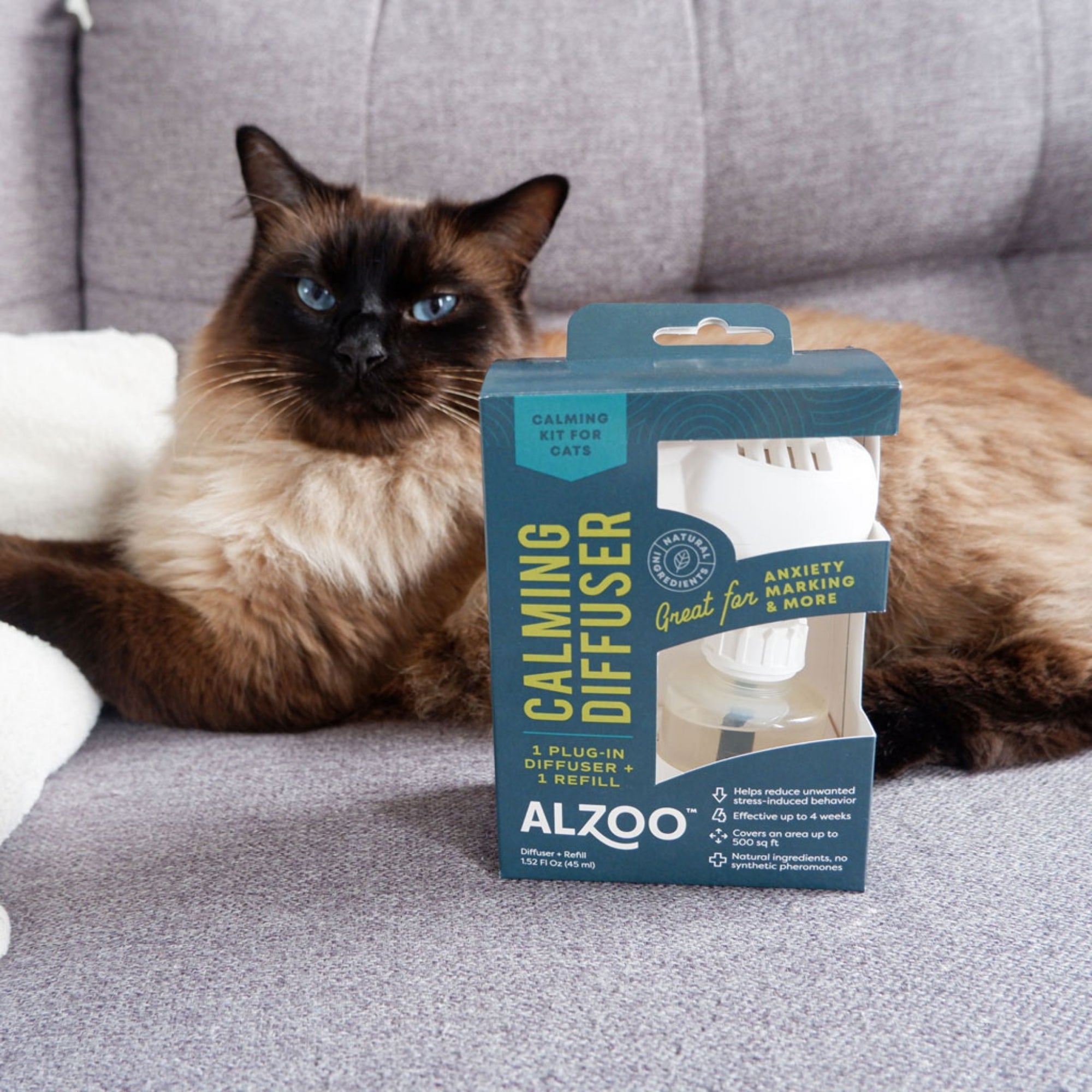 Alzoo Plant-Based Calming Diffuser Kit Cat 1.52oz. - Image 2