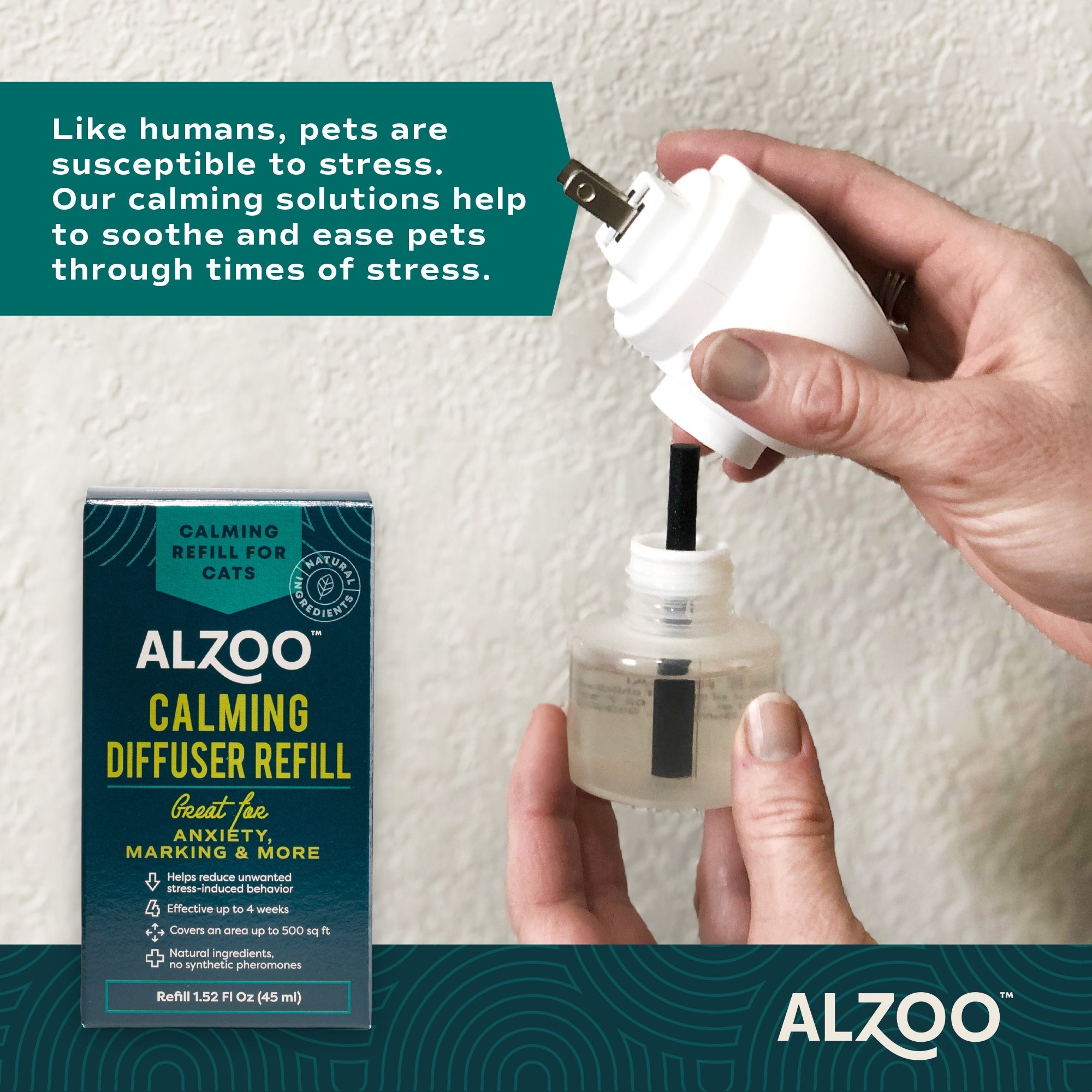 Alzoo Plant-Based Calming Diffuser Refill Cat 1.52oz. - Image 2