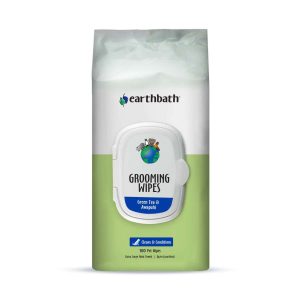 Earthbath Grooming Wipes Green Tea Resealable Soft Pack 100ct