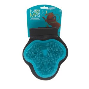 Messy Mutt Dog Grooming Glove Silicone Blue
