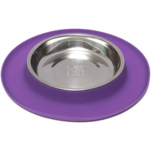 Messy Mutts Cat Feeder Silicone Purple