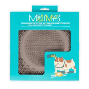 Messy Mutts Dog Therapeutic Lickin Bowl Grey