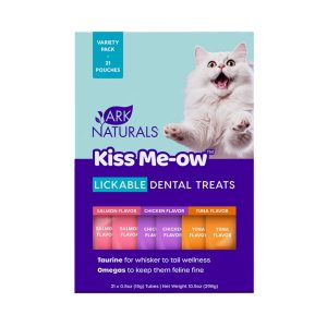 Ark Naturals Kiss Me-Ow Lickable Dental Cat Treat Variety Pack, 10.5 oz