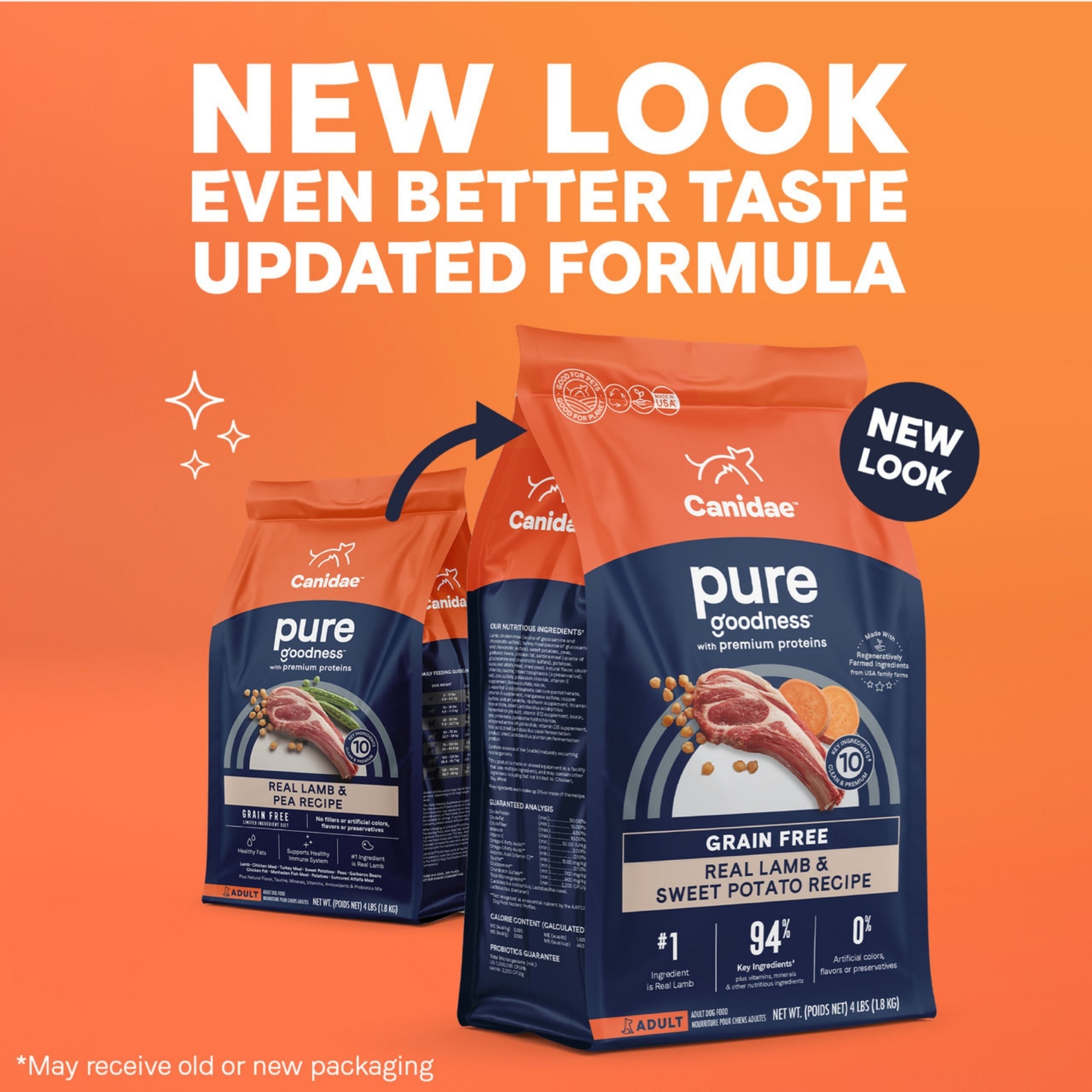 CANIDAE PURE Grain-Free Limited Ingredient Dry Dog Food, Lamb & Pea, 4 lb - Image 2