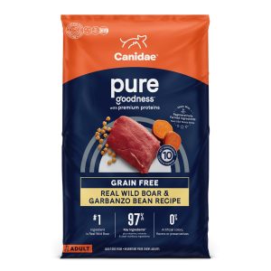 CANIDAE PURE Limited Ingredient Dog Food, Wild Boar & Garbanzo Bean, 26 lb