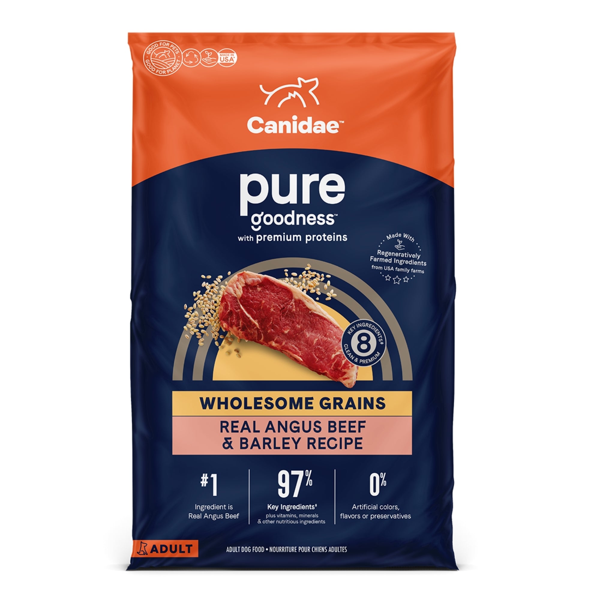 CANIDAE PURE Wholesome Grains Dry Dog Food, Beef & Barley