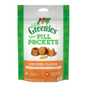 FELINE GREENIES PILL POCKETS Cat Treats, Chicken, 1.6 oz