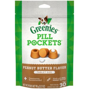 GREENIES PILL POCKETS Peanut Butter Dog Treats, Tablet Size, 3.2 oz