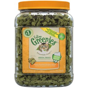 FELINE GREENIES Dental Cat Treats, Oven Roasted Chicken, 21 oz