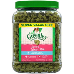 FELINE GREENIES Dental Cat Treats, Savory Salmon, 21 oz