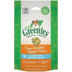 FELINE GREENIES Dental Cat Treats, Oven Roasted Chicken