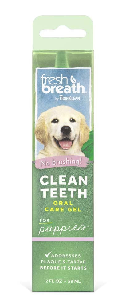 Fresh Breath by TropiClean No Brushing Clean Teeth Oral Care Gel for Puppies 2oz