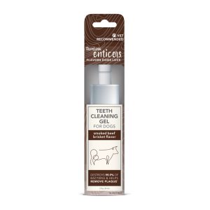 TropiClean Enticers Teeth Cleaning Gel for Dogs Smoked Beef Brisket /2 oz
