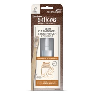TropiClean Enticers Peanut Butter/Honey Cleaning Gel/Toothbrush
