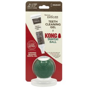 TropiClean Enticers Teeth Cleaning Gel & KONG Dental Ball Beef Brisket