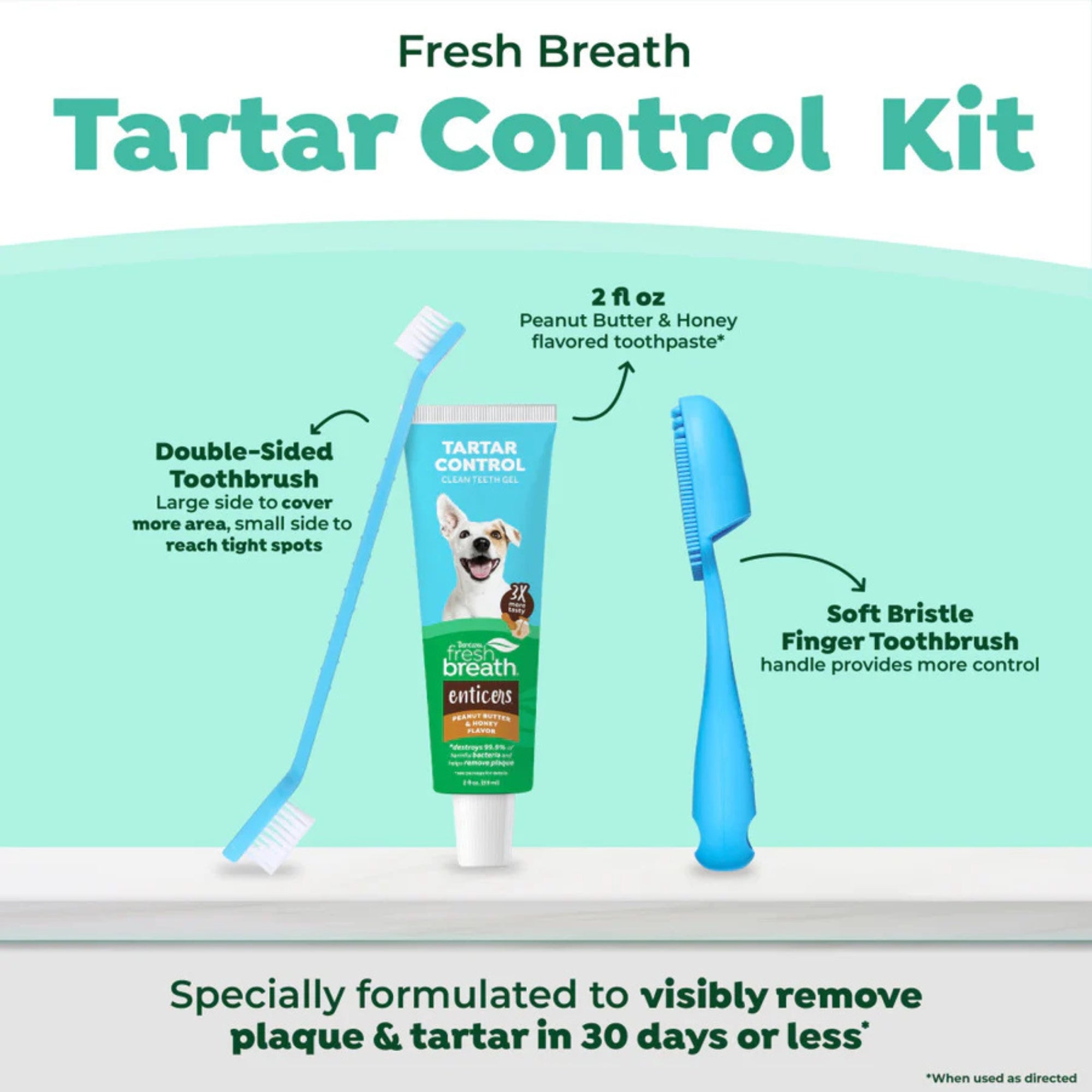 TropiClean Fresh Breath Enticers Tartar Control Kit Peanut Butter & Honey 2oz - Image 5