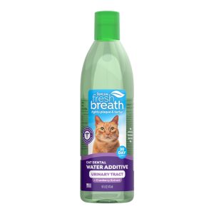 Fresh Breath by TropiClean Dental Water Additive + UTI Support for Cats 16oz