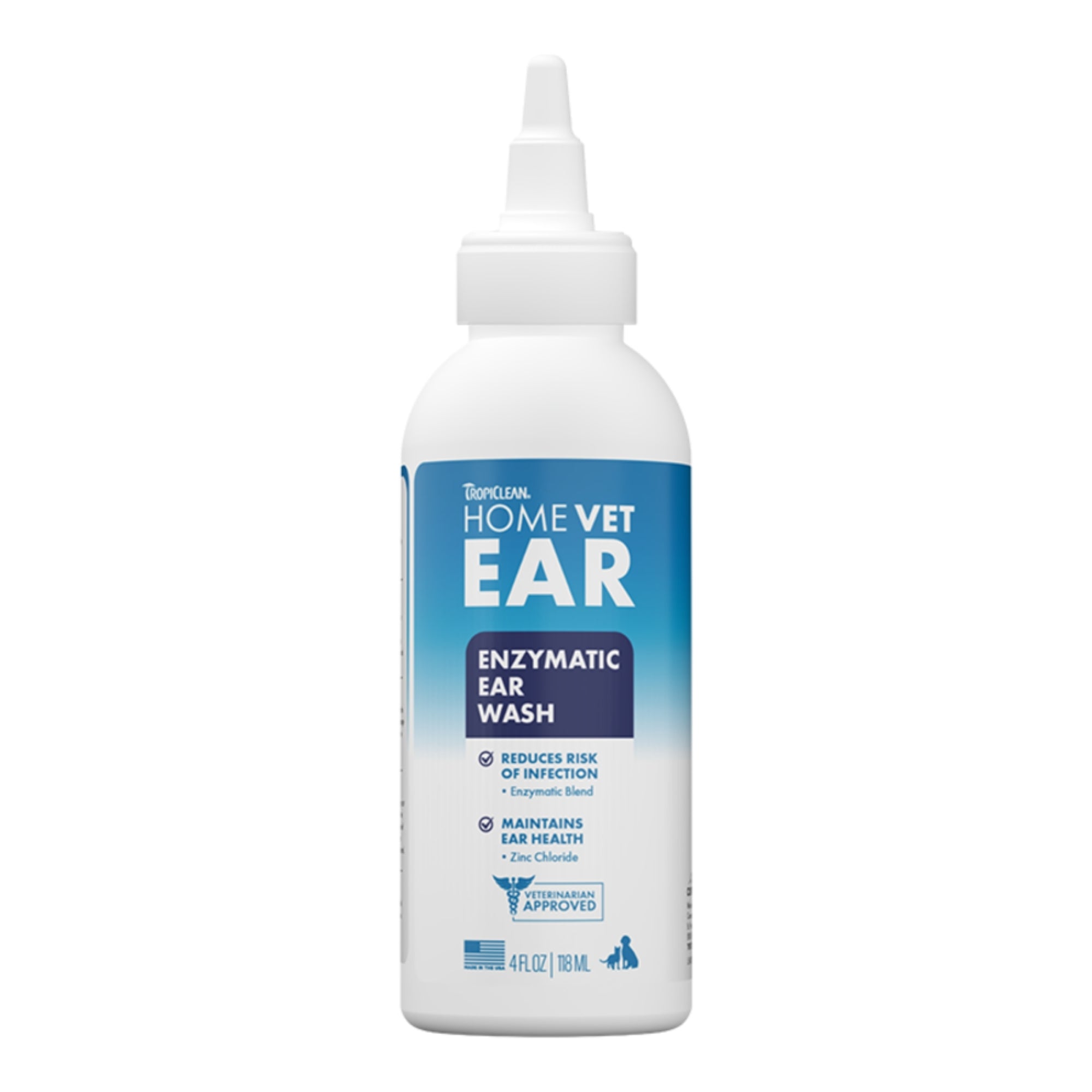 TropiClean HomeVet Enzymatic Ear Wash 4oz